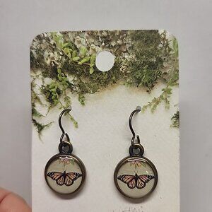 Seed & Sky handmade Monarch Butterfly Earrings Milk Weed Orange Jewelry New